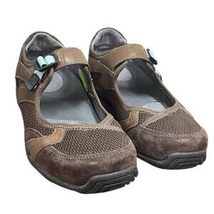 Ahnu Mary Jane Shoes Women's Size 8.5 Brown Hiking Comfort Casual Outdoor Flats‎